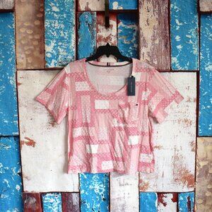 Women's Tommy Hilfiger T-Shirt Tee U-Neck Short Sleeve MEDIUM Rosebud Floral NEW